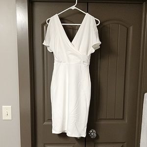Lulu's white cold shoulder dress